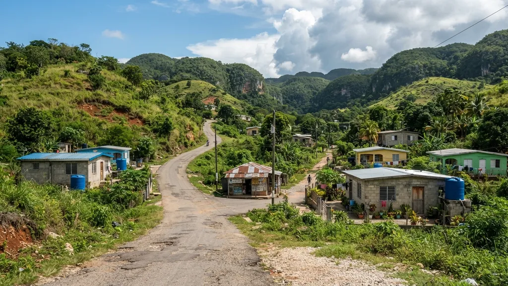 The AI-generated scene for 2026-08-07, depicting Mandeville, Jamaica.