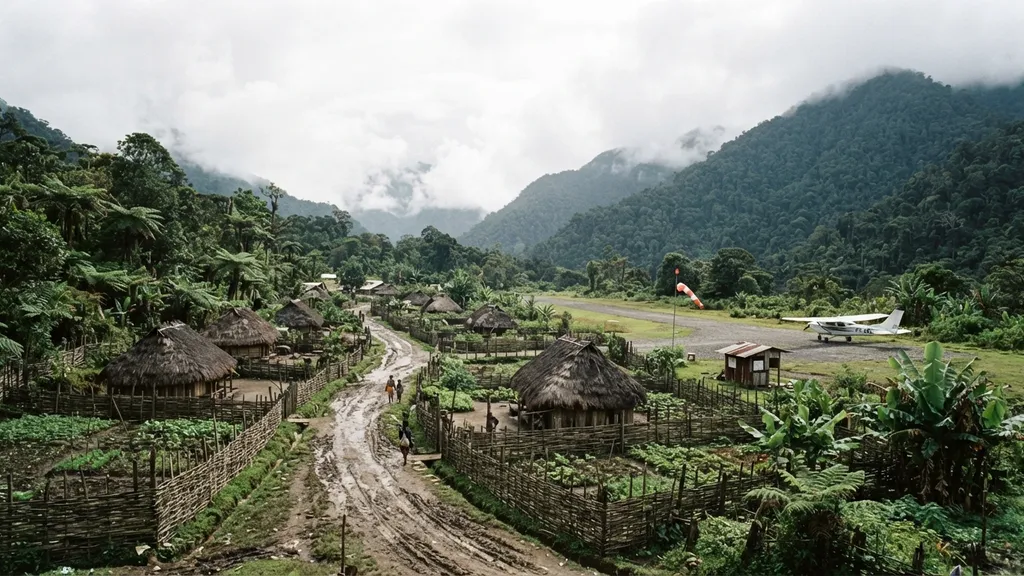 The AI-generated scene for 2026-08-10, depicting Tari, Papua New Guinea.