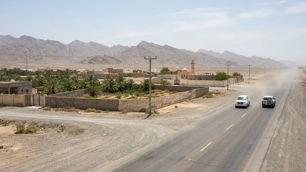 The AI-generated scene for 2026-08-12, depicting Ibri, Oman.